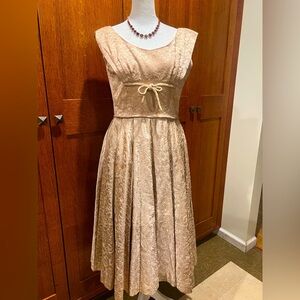 Incredible 💛 Vintage Flah & Company NY Handmade Gold Lame A-Line Dress Gown 💛 2